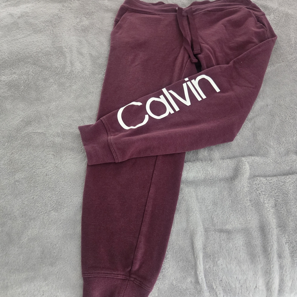 Calvin Klein Womens Burgundy Jogger Pants